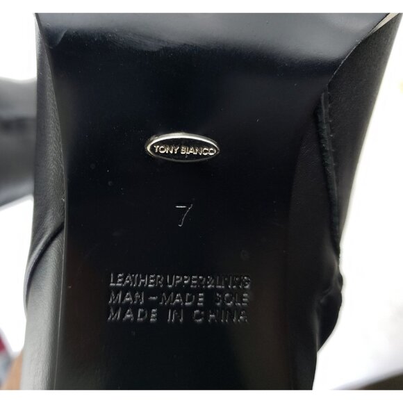 Tony Bianco Rylee Womens Knee High Block Heel Boots Black Venice Leather US 7 - Picture 6 of 9